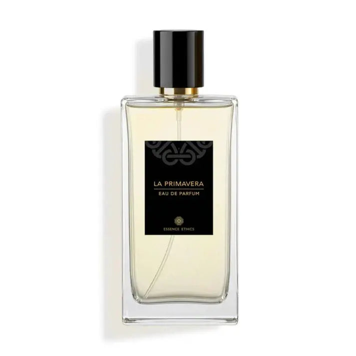 Perfume bottle labeled 'La Primavera' on a white background